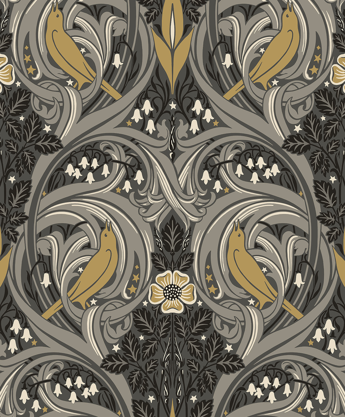 Etten Studios ET12208 Bird Scroll Wallpaper