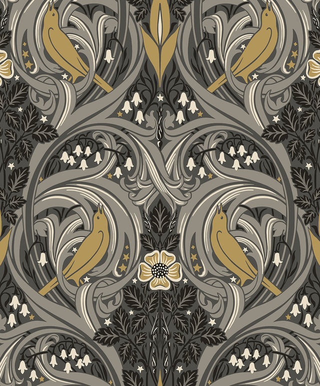 Etten Studios ET12208 Bird Scroll Wallpaper
