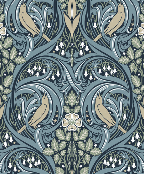 Etten Studios ET12212 Bird Scroll Wallpaper
