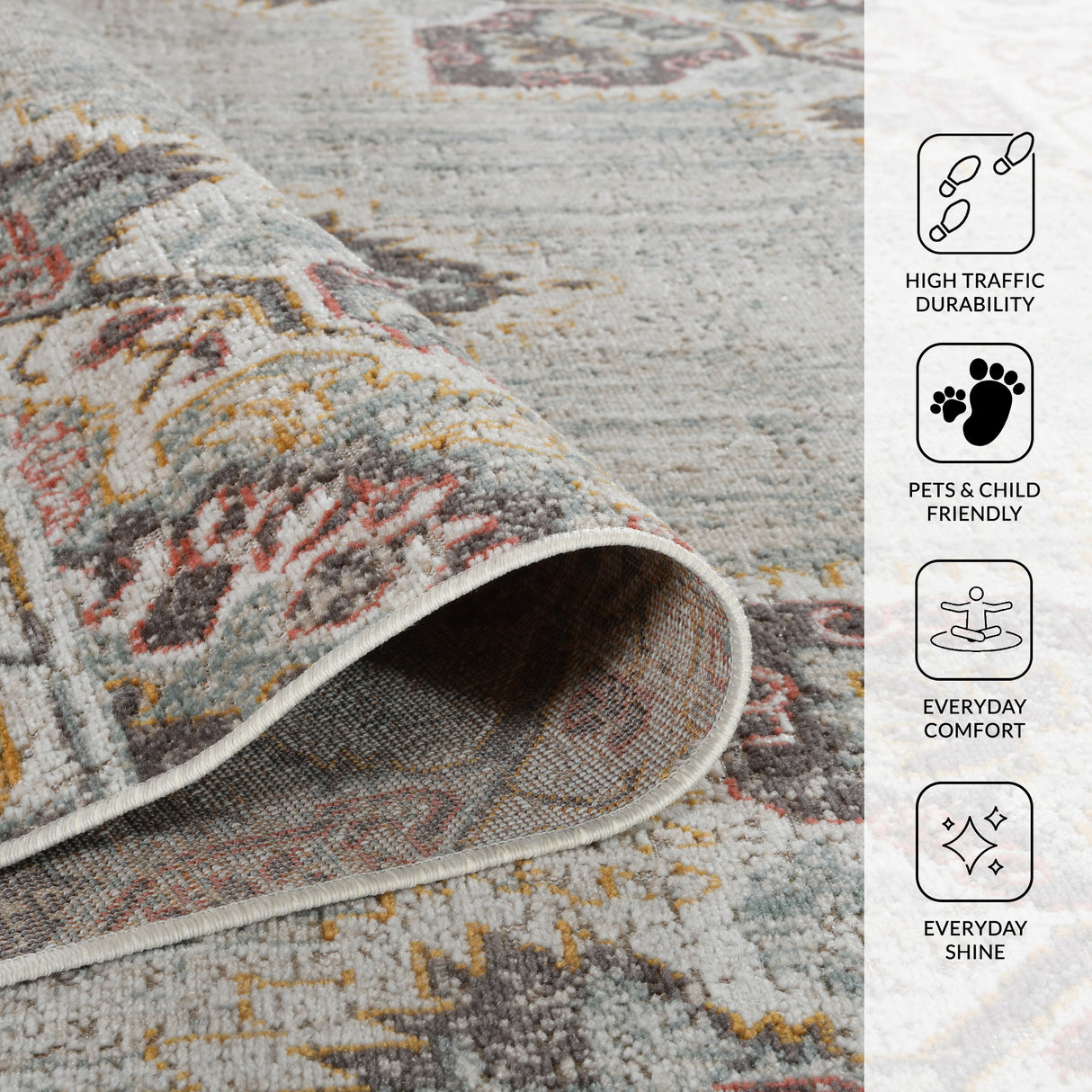 Amer Rugs ETE-20 Eternal Farmhouse Medallion /Sand Area Rug