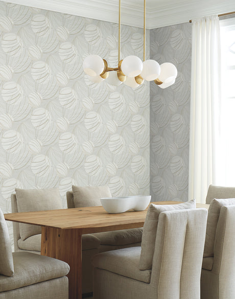 York EV3907 Floating Lanterns Light Grey Wallpaper