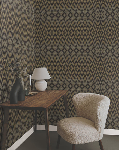 York EV3912 Diamond Marquise Black Wallpaper