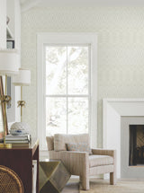 York EV3914 Diamond Marquise Blue & Neutral Wallpaper