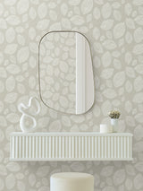 York EV3922 Contoured Leaves Taupe Wallpaper