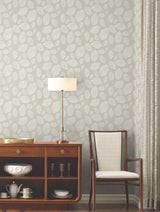 York EV3922 Contoured Leaves Taupe Wallpaper
