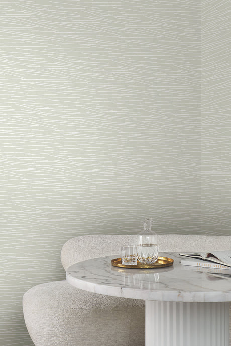 York EV3934 Line Horizon Soft Green Wallpaper
