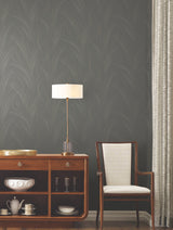 York EV3936 Graceful Wisp Charcoal Wallpaper