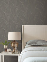 York EV3936 Graceful Wisp Charcoal Wallpaper