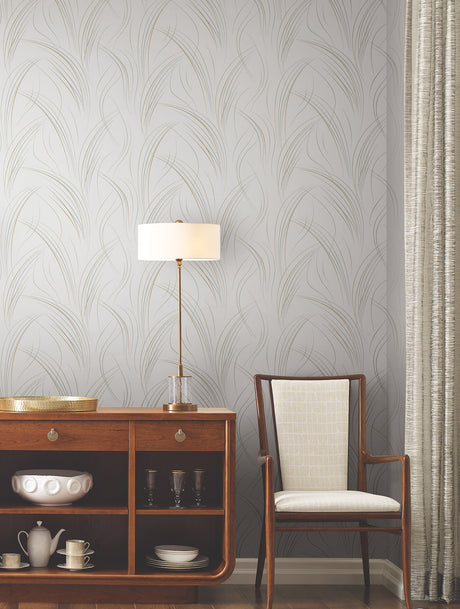 York EV3939 Graceful Wisp White Wallpaper