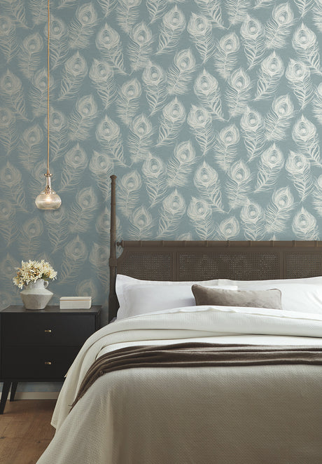 York EV3943 Regal Peacock Dark Teal Wallpaper