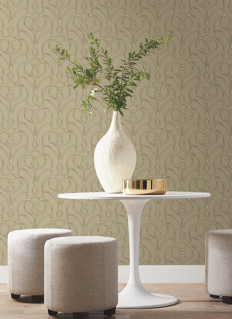 York EV3947 Divine Trellis Taupe Wallpaper