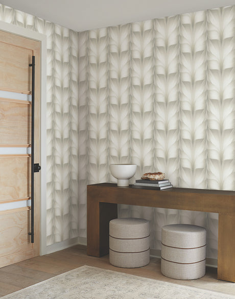 York EV3955 Lotus Light Stripe White Wallpaper