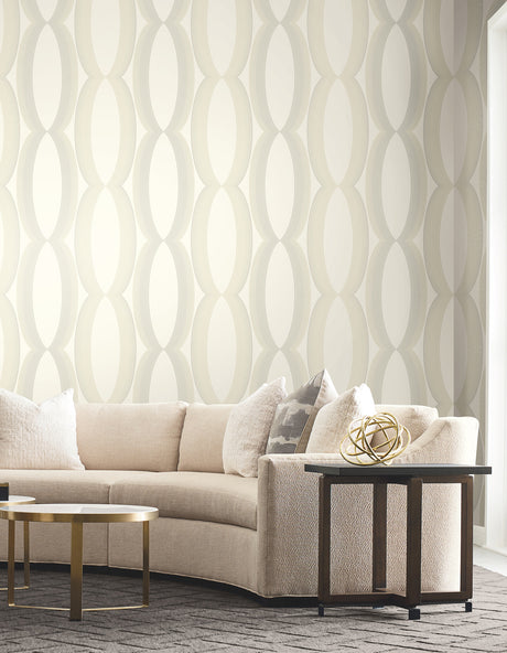 York EV3981 Progression Ogee White Wallpaper