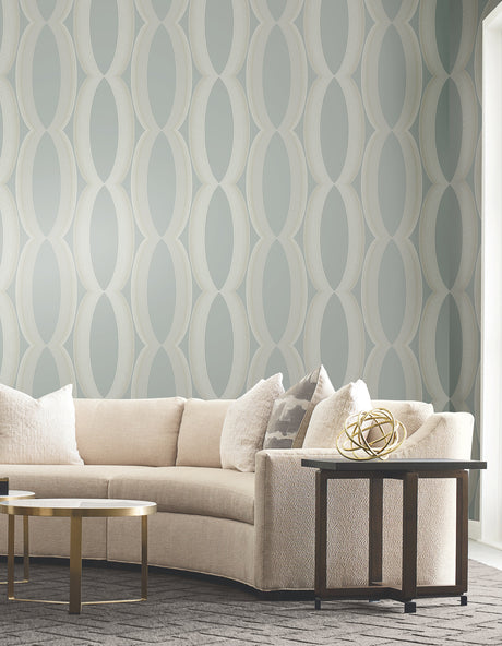 York EV3985 Progression Ogee Light Blue Wallpaper