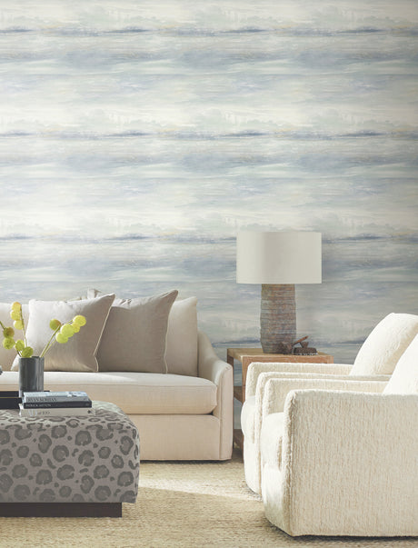 York EV3988 Soothing Mists Scenic Blue Oasis Wallpaper