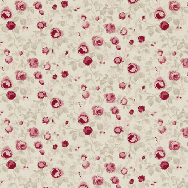 CLARKE AND CLARKE F0624/05.CAC.0 MAUDE RASPBERRY Fabric - Eade's Wallpaper