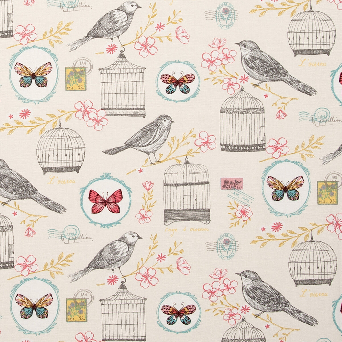 CLARKE AND CLARKE F0636/02.CAC.0 MELODIE NATURAL Fabric - Eade's Wallpaper