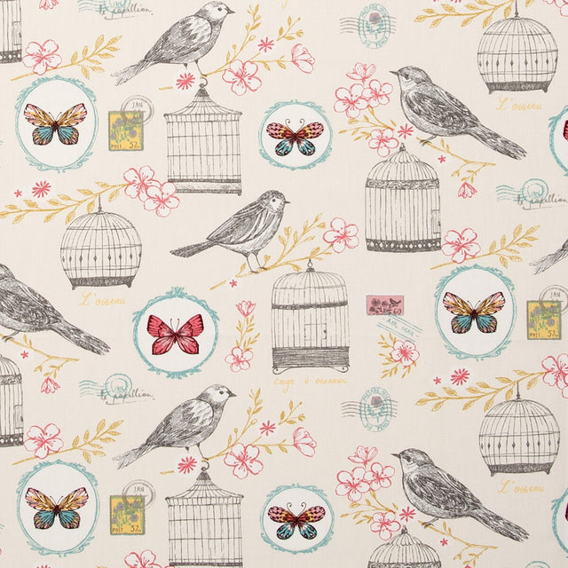 CLARKE AND CLARKE F0636/02.CAC.0 MELODIE NATURAL Fabric - Eade's Wallpaper