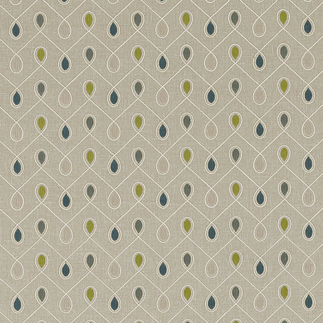 CLARKE AND CLARKE F0936/06.CAC.0 HEALEY TEAL/ACACIA Fabric - Eade's Wallpaper