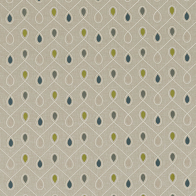 CLARKE AND CLARKE F0936/06.CAC.0 HEALEY TEAL/ACACIA Fabric - Eade's Wallpaper