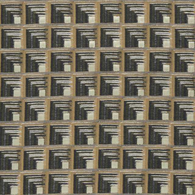 CLARKE AND CLARKE F0959/01.CAC.0 ONI CHARCOAL/CINNAMON Fabric - Eade's Wallpaper