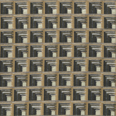 CLARKE AND CLARKE F0959/01.CAC.0 ONI CHARCOAL/CINNAMON Fabric - Eade's Wallpaper