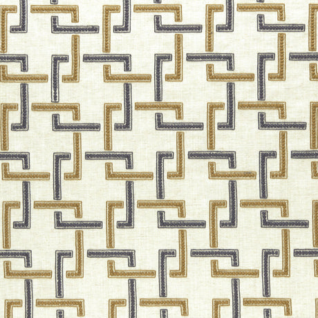 CLARKE AND CLARKE F0960/01.CAC.0 SEKAI CHARCOAL/CINNAMON Fabric - Eade's Wallpaper