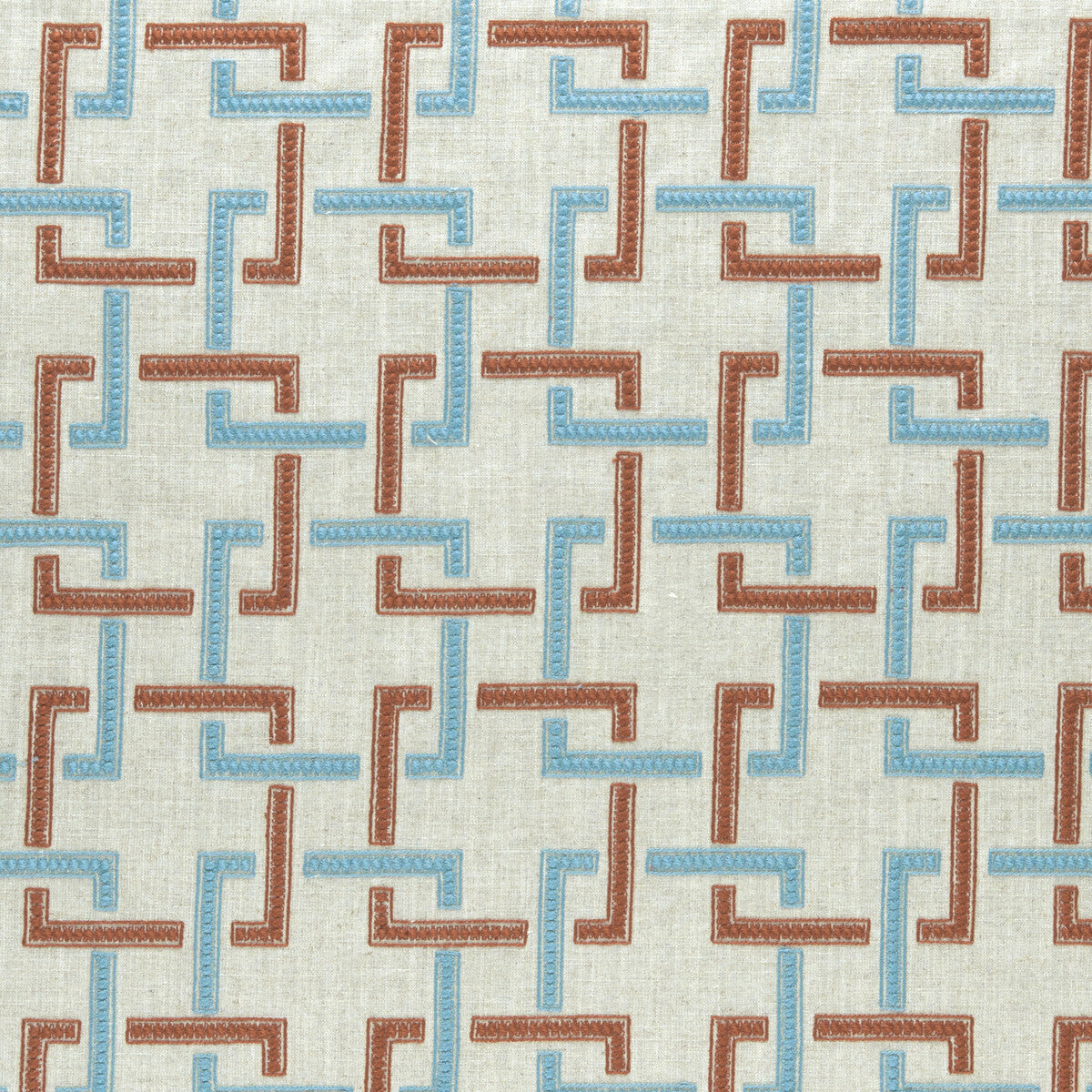 CLARKE AND CLARKE F0960/02.CAC.0 SEKAI CINNABAR/AQUA Fabric - Eade's Wallpaper