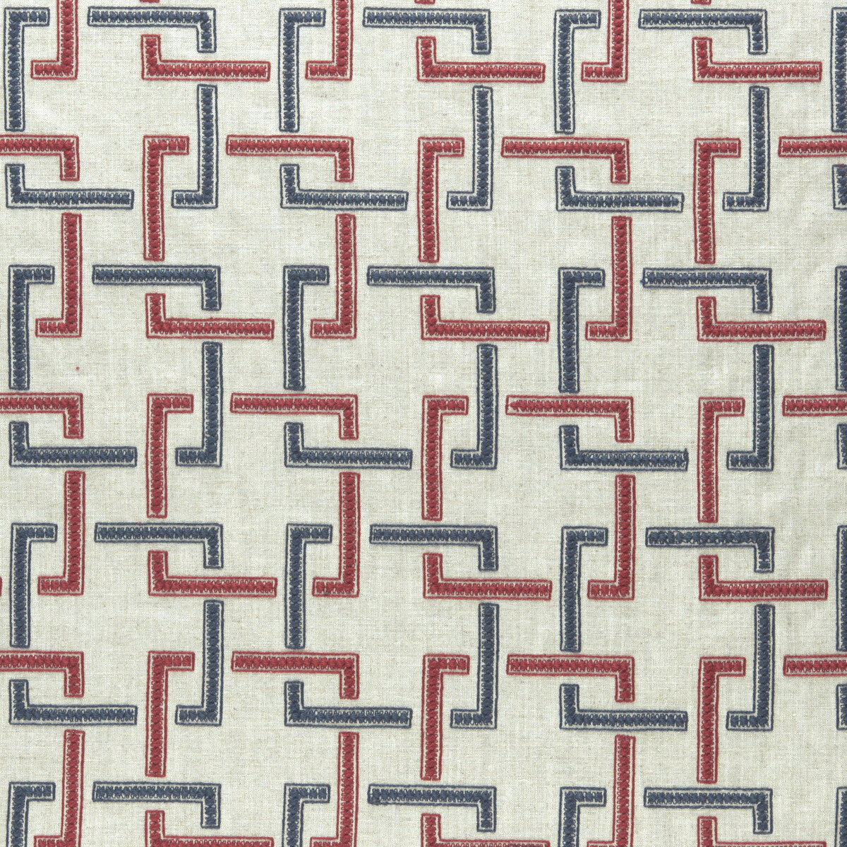 CLARKE AND CLARKE F0960/03.CAC.0 SEKAI INDIGO/RED Fabric - Eade's Wallpaper