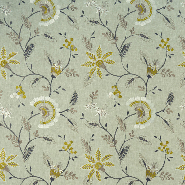 CLARKE AND CLARKE F1004/01.CAC.0 DELAMERE CHARTREUSE Fabric - Eade's Wallpaper