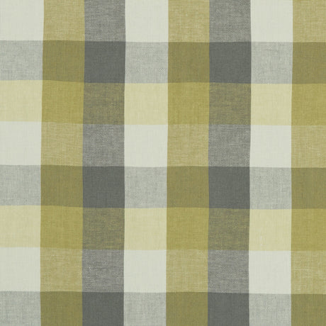 CLARKE AND CLARKE F1042/02.CAC.0 AUSTIN CHECK CITRON/NATURAL Fabric - Eade's Wallpaper