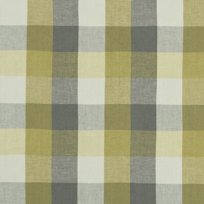 CLARKE AND CLARKE F1042/02.CAC.0 AUSTIN CHECK CITRON/NATURAL Fabric - Eade's Wallpaper