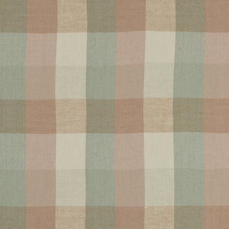 CLARKE AND CLARKE F1042/06.CAC.0 AUSTIN CHECK MINERAL/BLUSH Fabric - Eade's Wallpaper