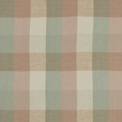 CLARKE AND CLARKE F1042/06.CAC.0 AUSTIN CHECK MINERAL/BLUSH Fabric - Eade's Wallpaper