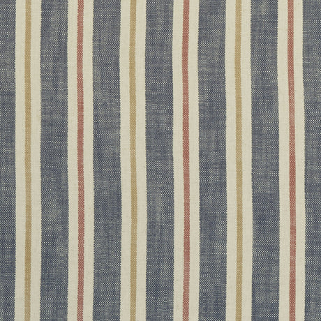 CLARKE AND CLARKE F1046/04.CAC.0 SACKVILLE STRIPE MIDNIGHT/SPICE Fabric - Eade's Wallpaper