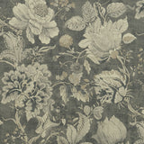 CLARKE AND CLARKE F1048/01.CAC.0 SISSINGHURST CHARCOAL Fabric - Eade's Wallpaper