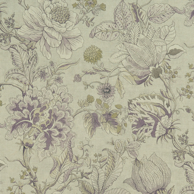 CLARKE AND CLARKE F1048/04.CAC.0 SISSINGHURST HEATHER/OLIVE Fabric - Eade's Wallpaper
