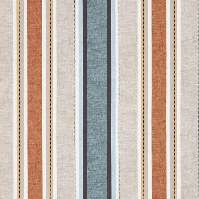 CLARKE AND CLARKE F1065/06.CAC.0 LUELLA TEAL/SPICE Fabric - Eade's Wallpaper