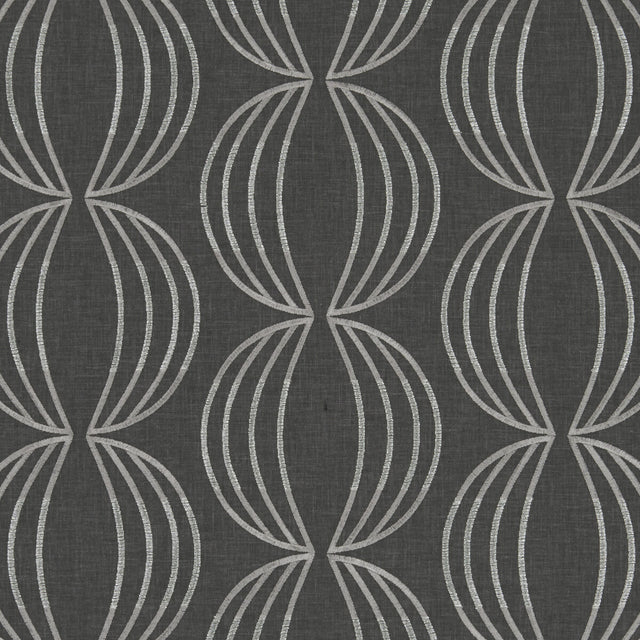 CLARKE AND CLARKE F1070/02.CAC.0 CARRAWAY CHARCOAL Fabric - Eade's Wallpaper