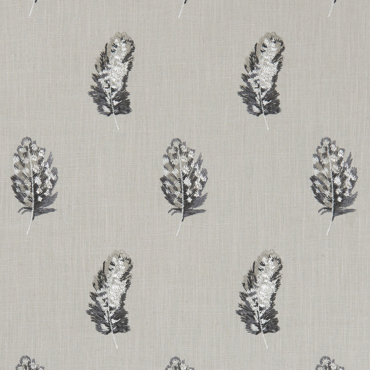 CLARKE AND CLARKE F1082/02.CAC.0 PLUMIS CHARCOAL/LINEN Fabric - Eade's Wallpaper