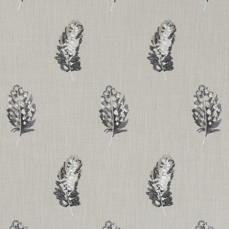 CLARKE AND CLARKE F1082/02.CAC.0 PLUMIS CHARCOAL/LINEN Fabric - Eade's Wallpaper