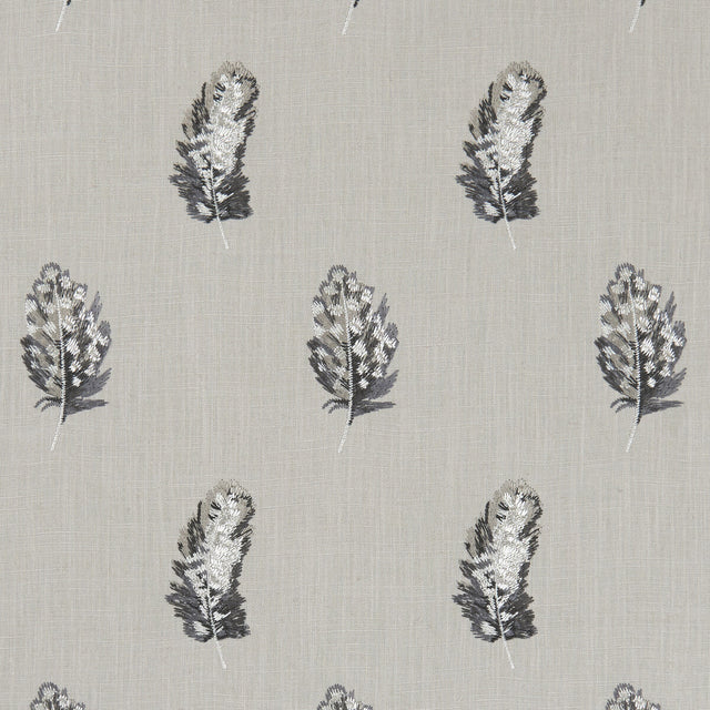 CLARKE AND CLARKE F1082/02.CAC.0 PLUMIS CHARCOAL/LINEN Fabric - Eade's Wallpaper