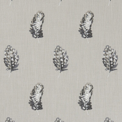 CLARKE AND CLARKE F1082/02.CAC.0 PLUMIS CHARCOAL/LINEN Fabric - Eade's Wallpaper