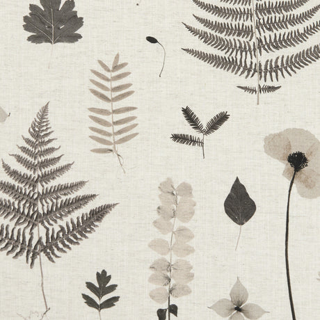 CLARKE AND CLARKE F1089/02.CAC.0 HERBARIUM CHARCOAL/NATURAL Fabric - Eade's Wallpaper