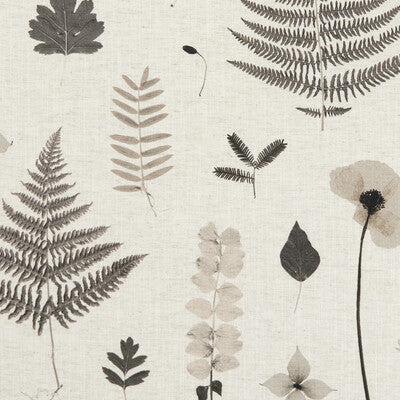 CLARKE AND CLARKE F1089/02.CAC.0 HERBARIUM CHARCOAL/NATURAL Fabric - Eade's Wallpaper