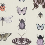 CLARKE AND CLARKE F1093/03.CAC.0 PAPILIO HEATHER/IVORY Fabric - Eade's Wallpaper