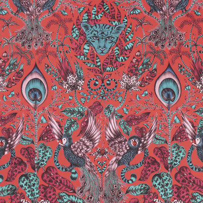 CLARKE AND CLARKE F1107/05.CAC.0 AMAZON RED Fabric - Eade's Wallpaper