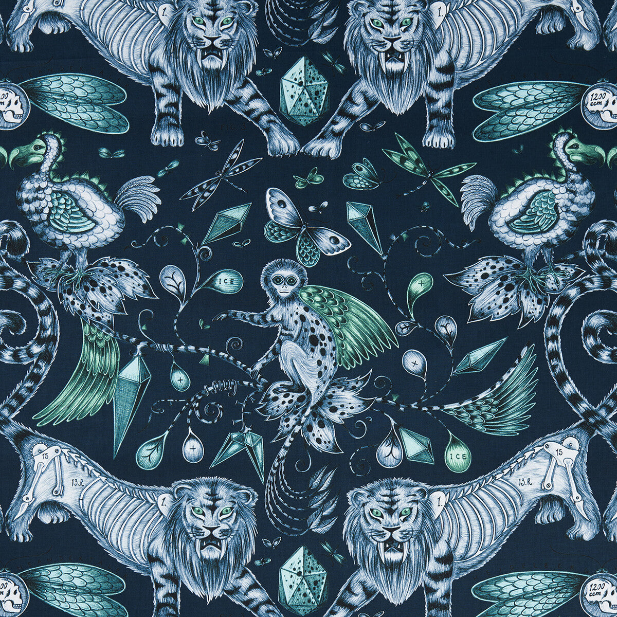 CLARKE AND CLARKE F1109/04.CAC.0 EXTINCT NAVY Fabric - Eade's Wallpaper