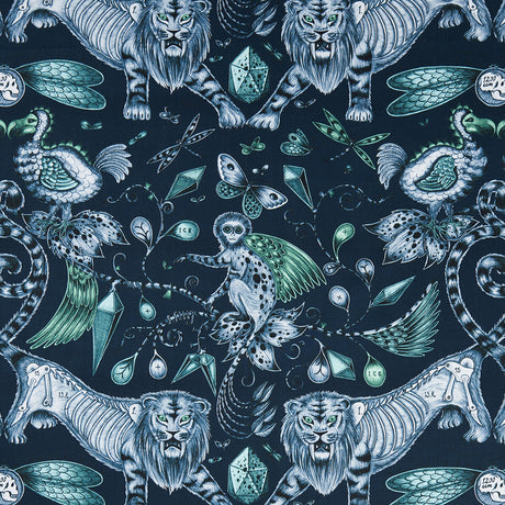 CLARKE AND CLARKE F1109/04.CAC.0 EXTINCT NAVY Fabric - Eade's Wallpaper