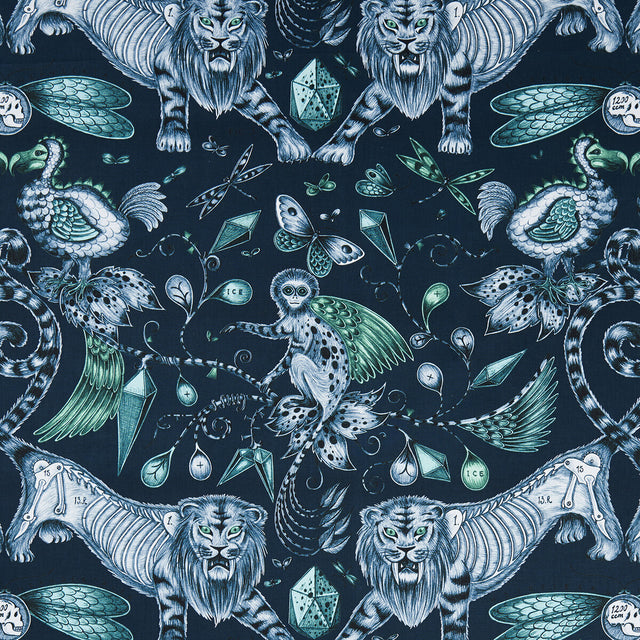 CLARKE AND CLARKE F1109/04.CAC.0 EXTINCT NAVY Fabric - Eade's Wallpaper